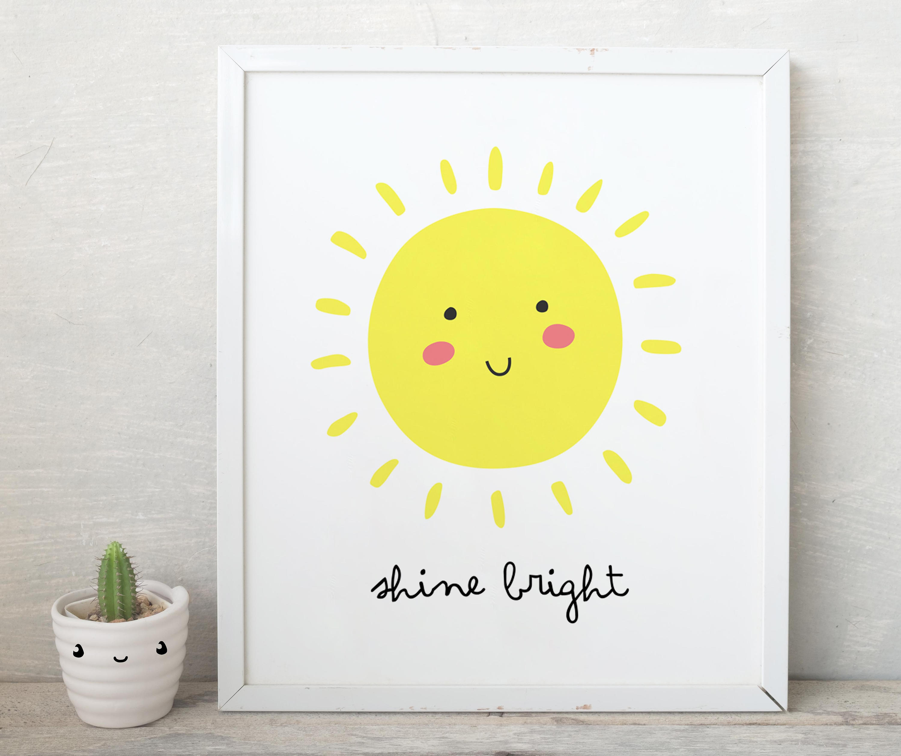 Shine Bright Smile Sun Printnursery Sunshine Print You Are Etsy Israel