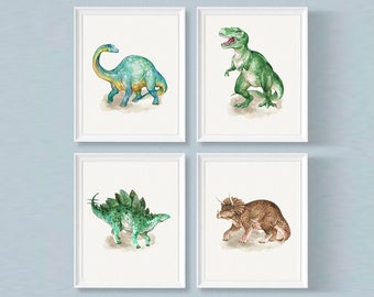 Toddler wall art,Dinosaurs Print, Set of 4, Educational prints, Teen boys decor, wall art prints, Printable dinosaurs poster, school art