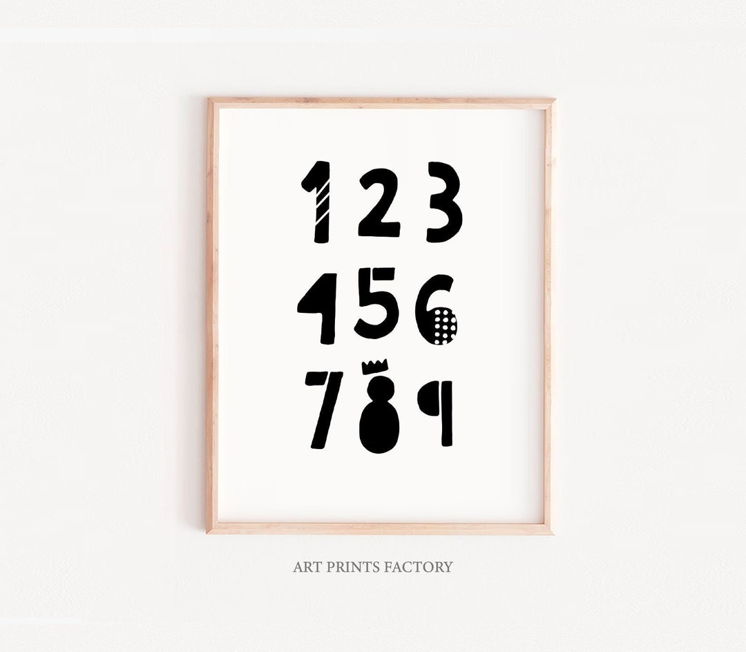 Numbers Print, KIDS Wall Art , Printable Educational, Prints for Kids ...