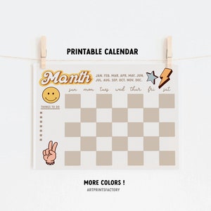 Printable Calendars, Printable Kids Calendars, Retro Calendars, Modern ...