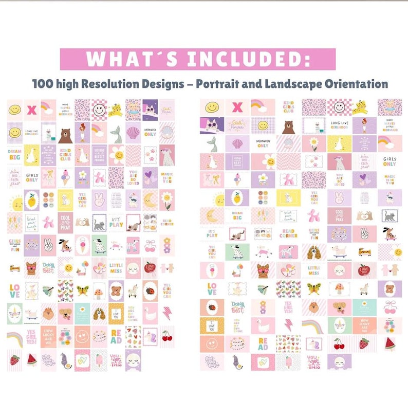 Goose Nursery Print SET OF 100 printable art, Pink Girls bundle wall Room Decor (Digital Download) image 10
