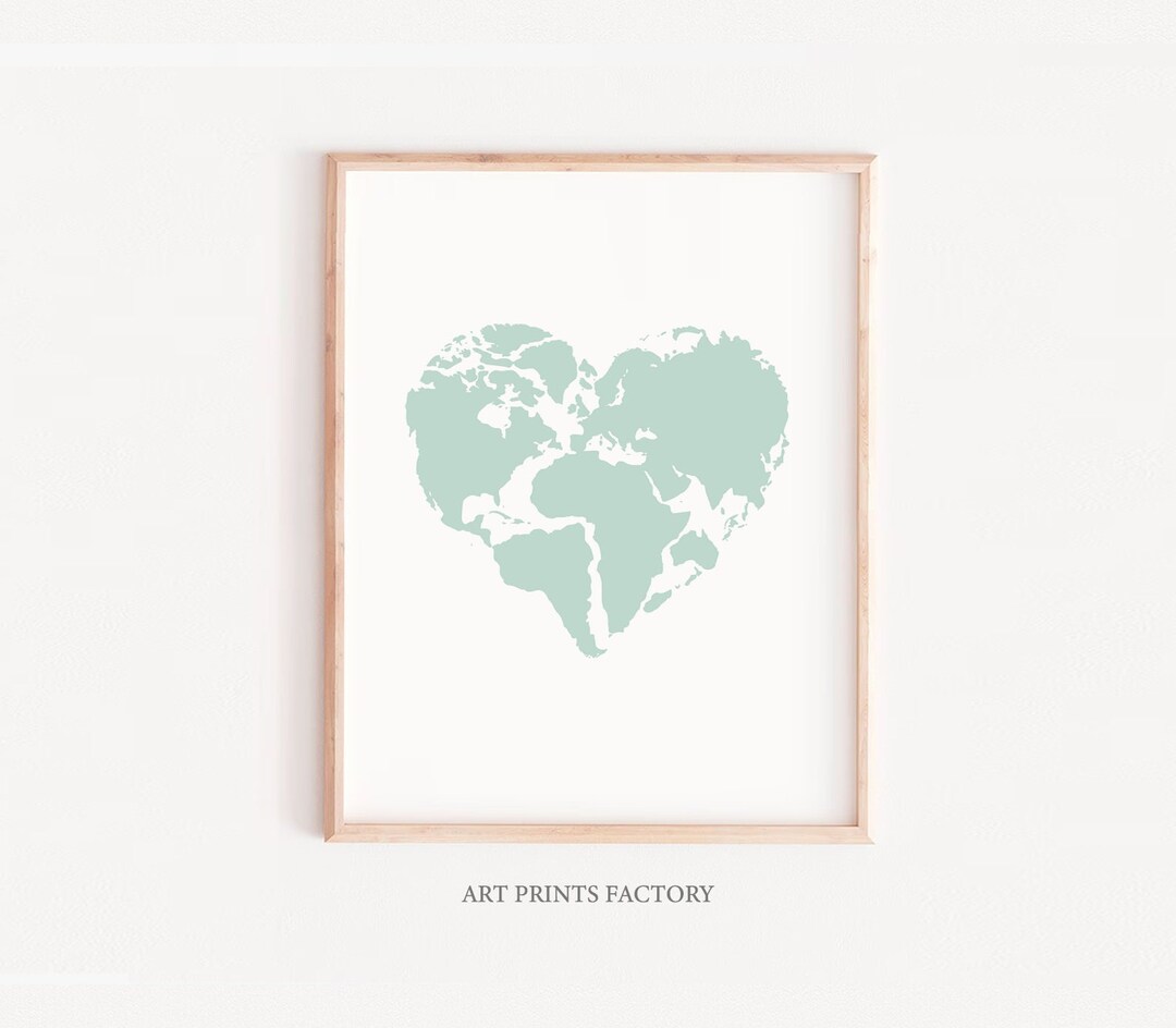 Nursery Mint Decor, Heart Wall Art, Girls Mint Nursery, Mint Decor