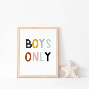 Boys Only Print, Nursery Print, Digital Download, Printable Boys ...
