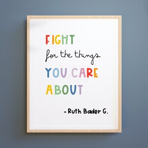 Playroom wall art, kids wall decor, RUTH BADER quote, playroom prints, nursery prints, kids prints, playroom decor, nursery wall art, woman