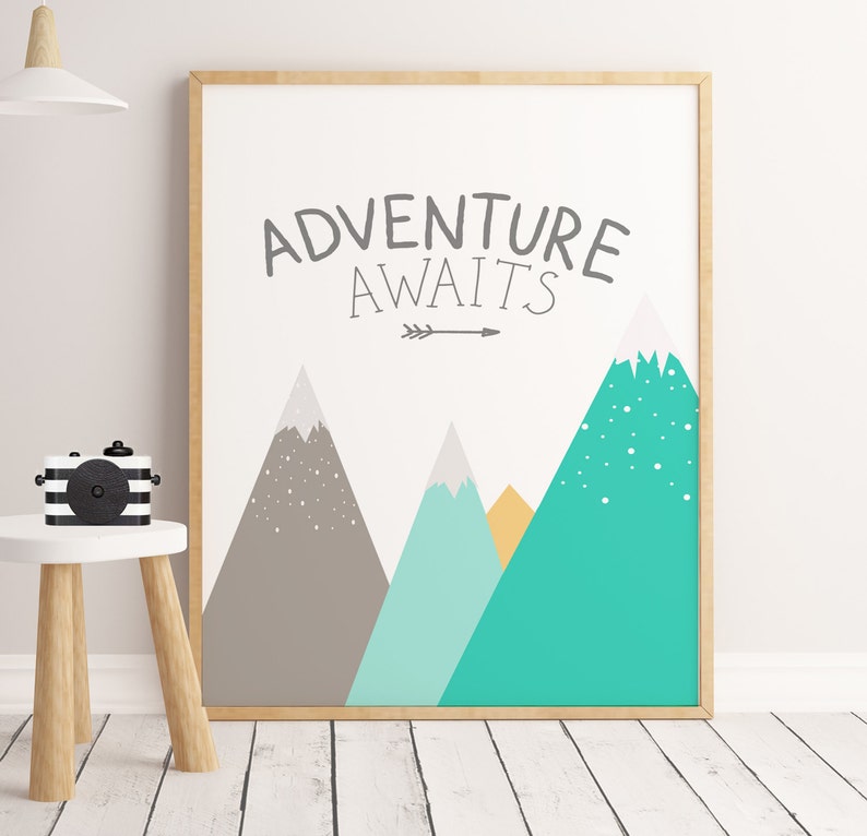 Adventure Prints Adventure Wall Print Mountain Quotes Kids Etsy