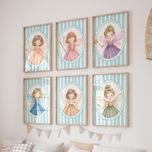 Girl Fairy Prints, Magical Castle Art, Princess Wall Decor, Unicorn Nursery Prints, Enchanted Girls Room Decor, Whimsical Fairy Tale Art,