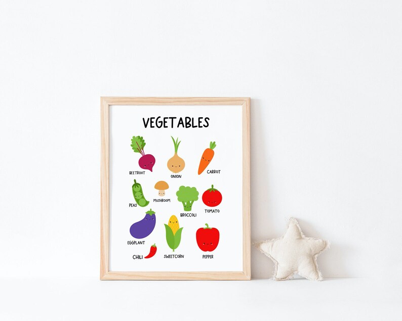 Vegetables Poster: Montessori Nursery Art (Digital Download) learning printable decor image 2