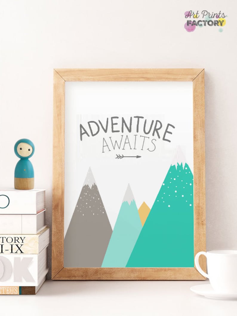 Adventure Prints Adventure Wall Print Mountain Quotes Kids Etsy