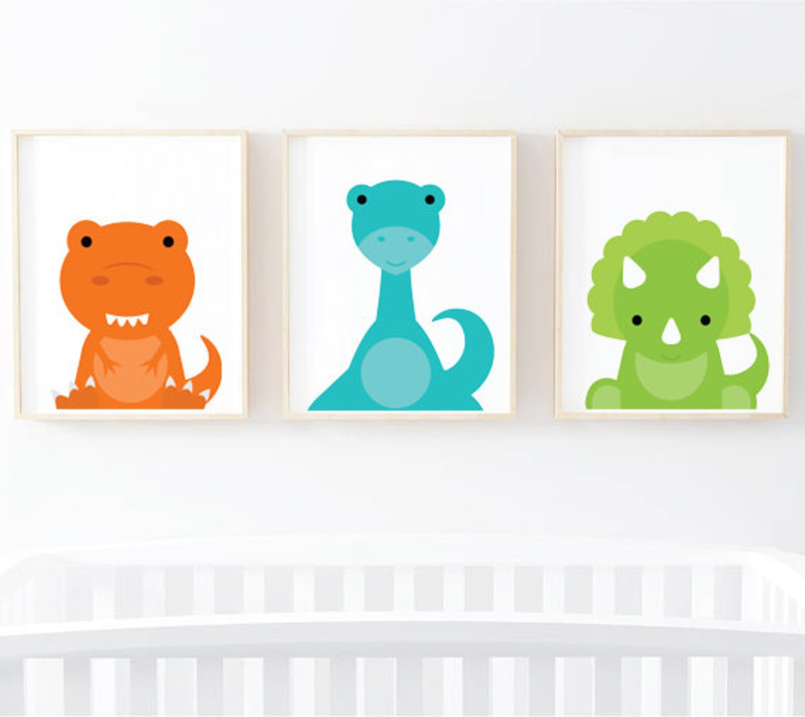 Dinosaur Nursery Wall Art Set of 3 Dinosaur Prints T-rex - Etsy