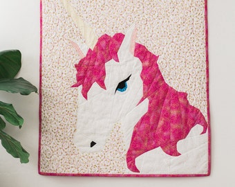 Maybe the Unicorn - Paper Piecing Quilting Pattern (Solid Background)