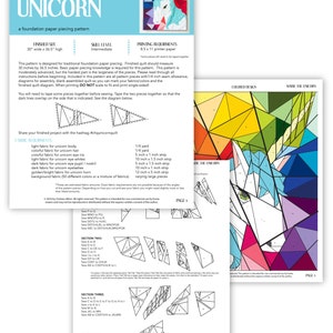 Maybe the Unicorn Paper Piecing Quilt Pattern Geometric Background image 2