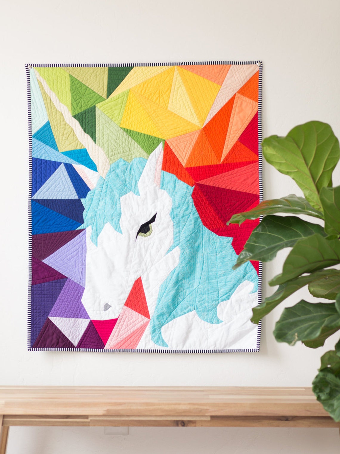 Maybe the Unicorn Paper Piecing Quilt Pattern geometric - Etsy