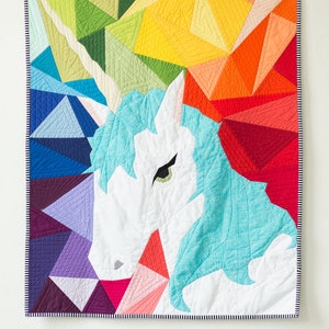 Maybe the Unicorn Paper Piecing Quilt Pattern Geometric Background image 3