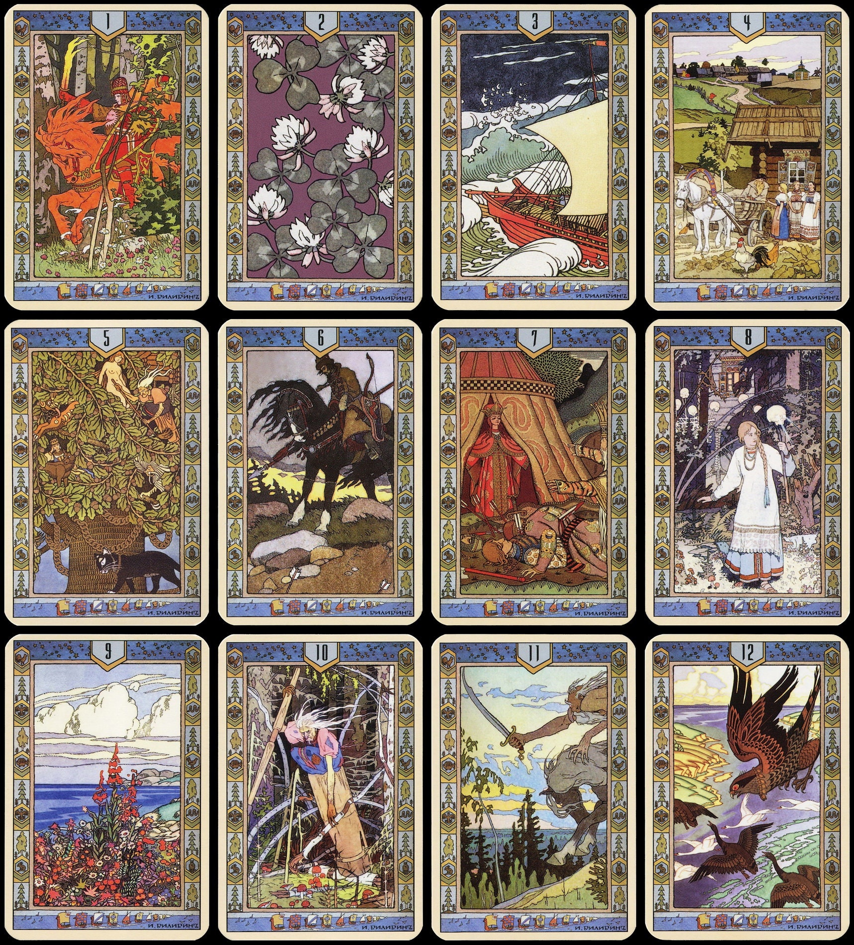 Russian Fairy Oracle Cards By Ivan Bilibin Rpg Barndom Renessanse