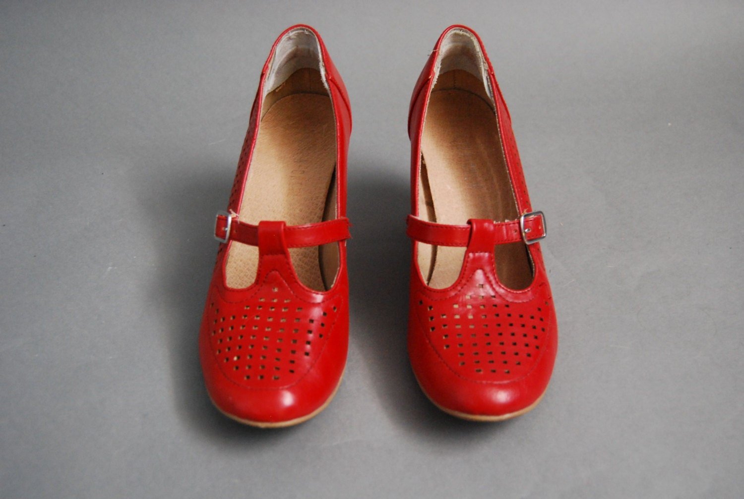 Red Mary Jane swingstyle dance shoes Etsy