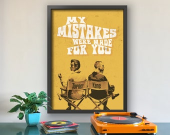 Last Shaddow Puppets 'My Mistakes' Lyrics Art Print | Music-inspired Wall Decor Gift | Song Quote Poster | Home Decor | Vintage Music Art 55