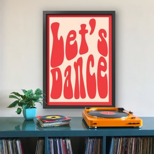 David Bowie 'Let's Dance' Lyrics Art Print | Music-inspired Wall Decor Gift | Song Quote Poster | Home Decor | Vintage Music Art (74)