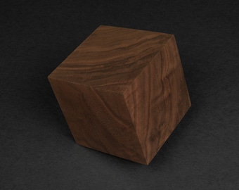 3.5" x 3.5" Walnut Square Block Cube