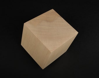 3.5" x 3.5" Maple Square Block Cube