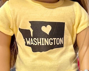 CUSTOM 50 States Graphics T-shirts to fit 18-inch dolls