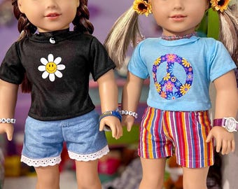 80s & 90s Inspired Graphic T-Shirts for American Girl and other 18-inch dolls CUSTOM MADE