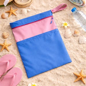 Sewing a wet bag – Sewing instructions PDF for beginners | Bag for wet swimwear – beach & swimming pool | German instructions