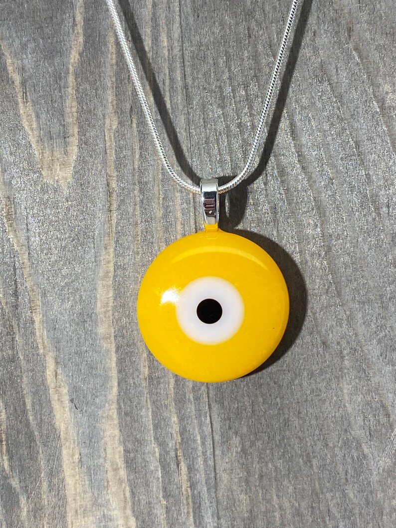 Yellow Evil Eye Evil Eye Pendant Nazar Turkish Eye Lucky Etsy