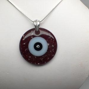 Red Evil Eye Necklace, Large Evil Eye, Big Evil Eye, Evil Eye Pendant, Lucky Jewelry, Ruby Red Eye, Red Necklace, Red Eye, Cubic Zirconia image 8