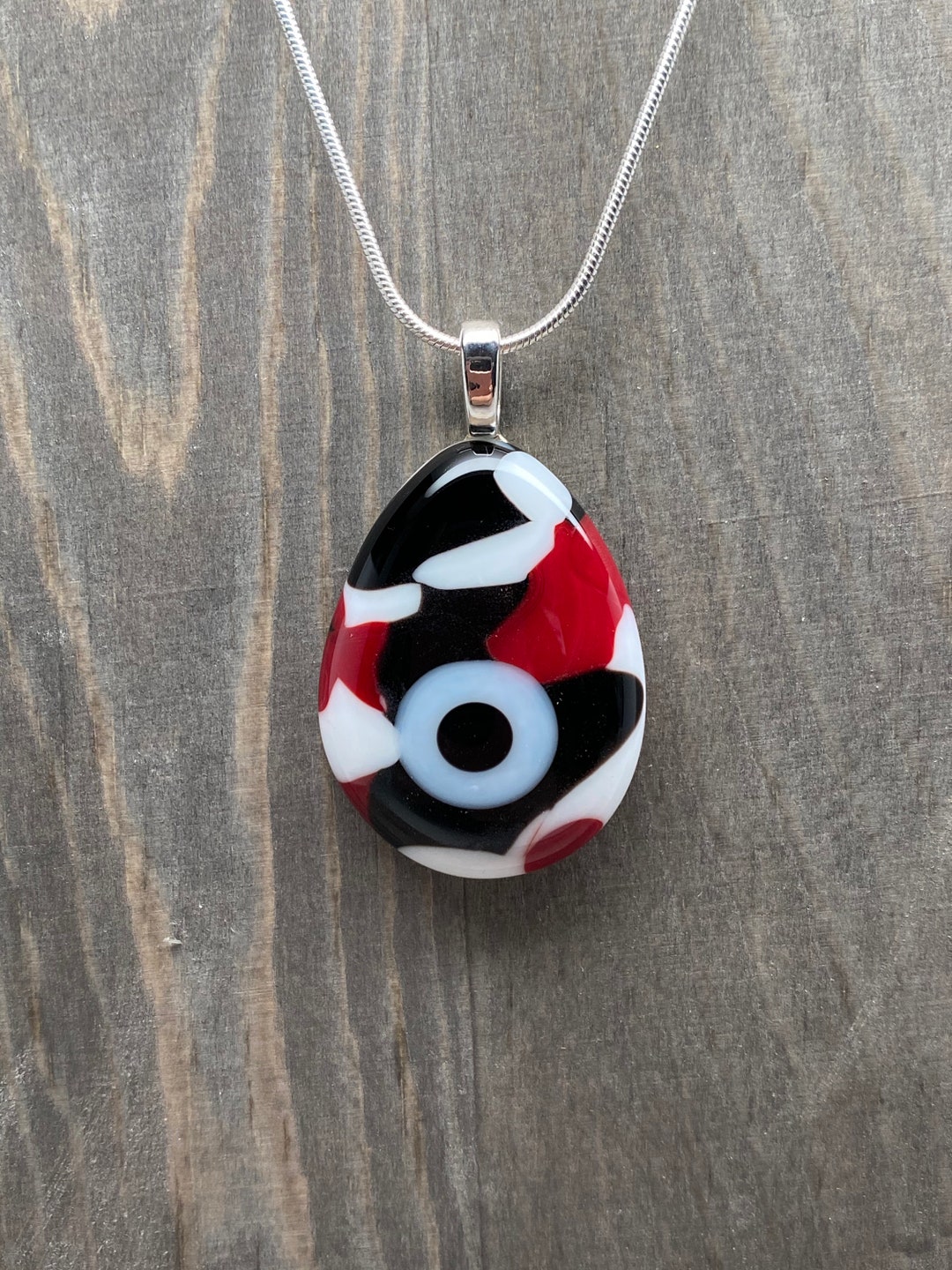 Red Multicolor Evil Eye Red Evil Eye Pendant Red and Black Evil