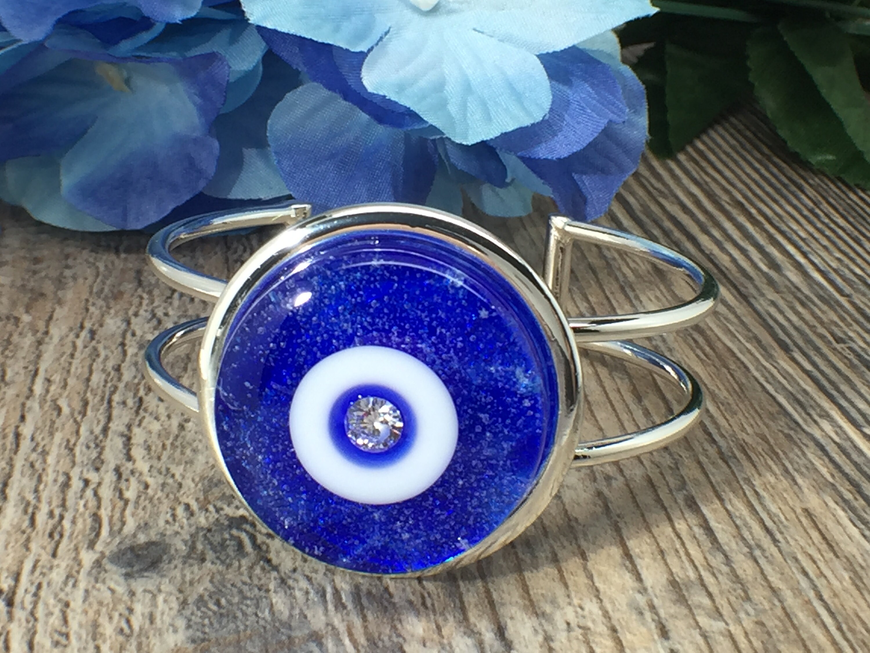 Evil Eye Bracelet Blue Evil Eye Silver Bracelet Evil Eye Etsy