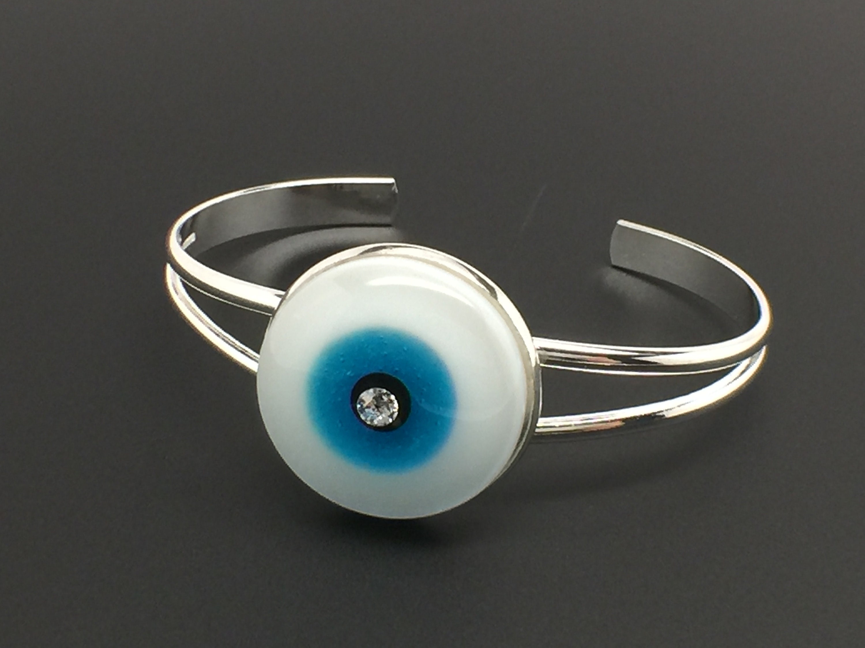 White Evil Eye Bracelet Blue Evil Eye Fashion Jewelry Cubic - Etsy