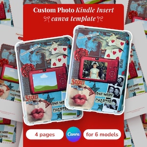 Kindle Clear Case Insert | Custom Photo Collage Canva Template | Personalized Kindle Accessory | Add Your Own Photos (Digital Download)