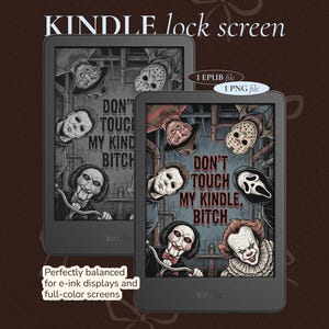 Kindle Lock Screen Wallpaper | Don't Touch My Kindle Screensaver | Spooky Horror Kindle Cover (Digital Download)