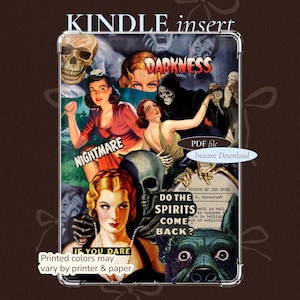 Kindle Insert | Vintage Horror Clear Case Insert (Digital Download)