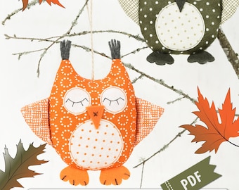 BABY OWL PDF Sewing Pattern Tutorial. owl sewing pattern. owl patchwork. pincushion pattern. owl pdf sewing pattern. © BlueOwlLand