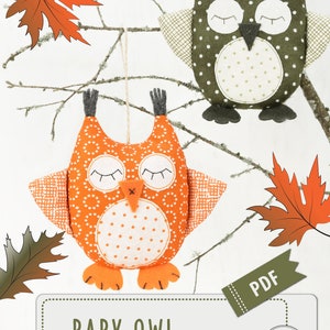 BABY OWL PDF Sewing Pattern Tutorial. owl sewing pattern. owl patchwork. pincushion pattern. owl pdf sewing pattern. © BlueOwlLand