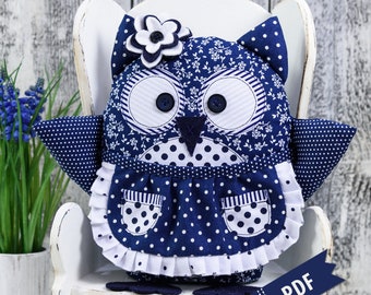 OLISA OWL PDF Sewing Pattern Tutorial. owl sewing pattern. owl patchwork. pincushion. owl pdf sewing pattern. pdf tutorial. © BlueOwlLand