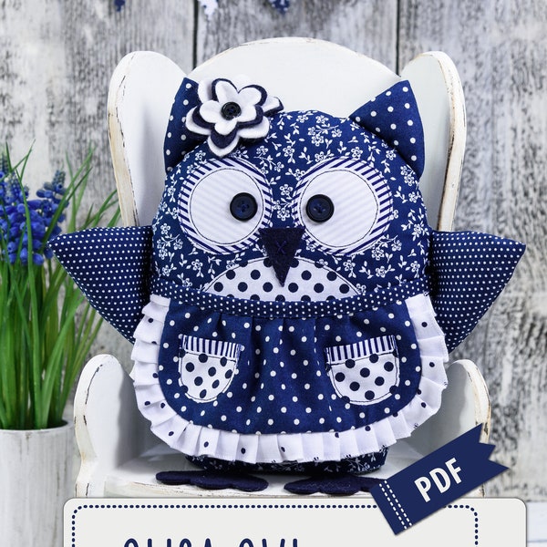 Tutoriel de patron de couture PDF OLISA OWL. Patron de couture chouette. patchwork de chouettes. pelote d'épingles. Patron de couture pdf hibou. tutoriel pdf. © BlueOwlLand