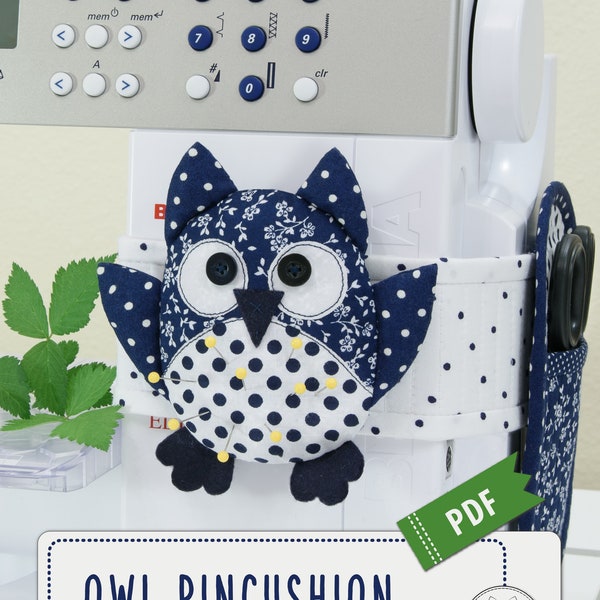 OWL PINCUSHION PDF Sewing Pattern Tutorial. pdf sewing pattern. sewing project. owl pincushion pattern. owl pin cushion © BlueOwlLand