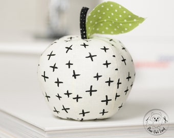 MODERN APPLE PDF Sewing Pattern Tutorial. pin cushion pattern. pdf pattern. apple pincushion. sewing project. ©BlueOwlLand