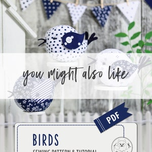 FOUR BASKETS PDF sewing pattern tutorial. basket pattern. fabric bin pattern. bird applique. patchwork. pdf sewing pattern. © BlueOwlLand image 7