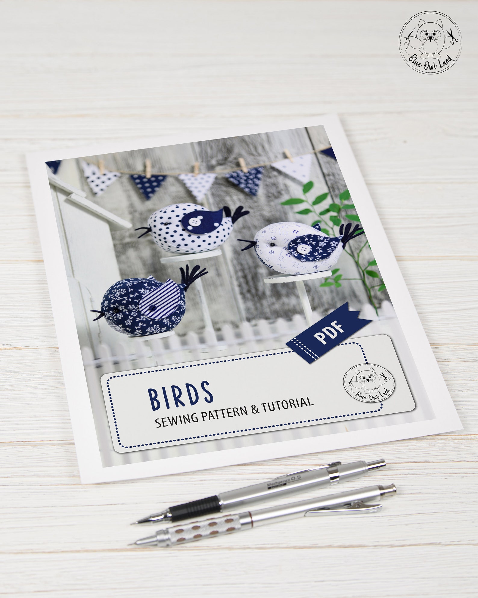 BIRDS PDF Sewing Pattern Tutorial. Bird Pattern. Bird Pin Cushion. Bird ...