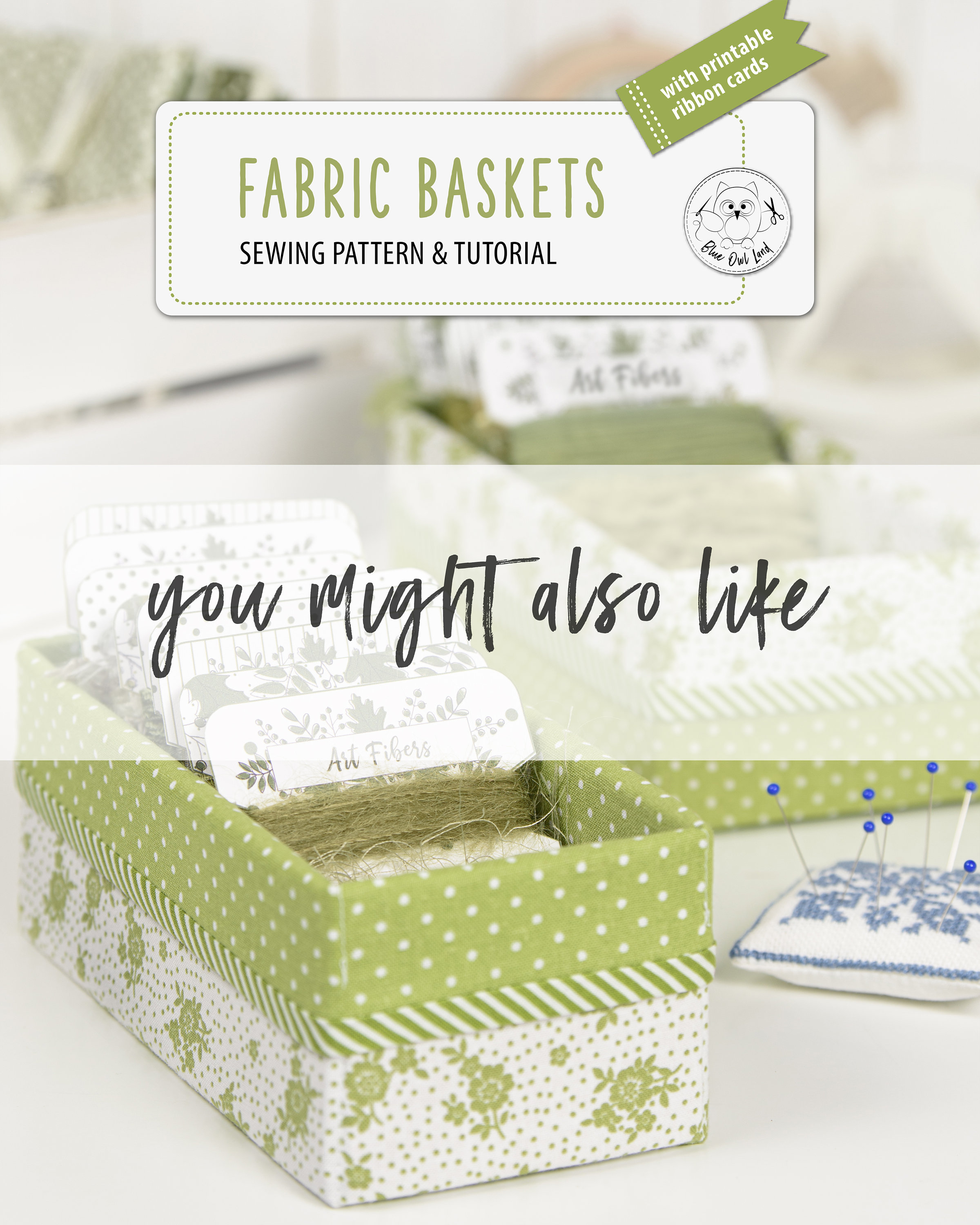 FABRIC BASKETS With APPLIQUE Pdf Sewing Pattern. Pdf Pattern and ...