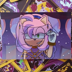Tarot card reader Amy Rose illustration + Gold foil effect