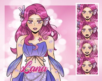 Lana PNG tuber | Mermaid PNG tuber model for streamers | Veadotube model | Ready to use