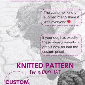 Knitting pattern for a dog hat Chihuahuas Toy Terrier and Other Small Pets, Warm Winter Hat Included PDF, Instant Download image 16