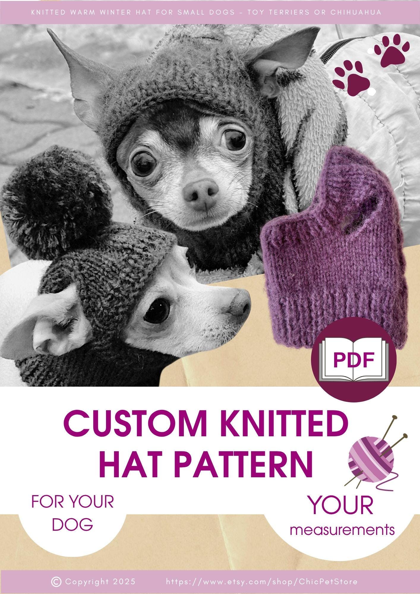 Knitting Pattern Dog Hat With Ear Hole