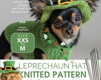 Stickmönster till pysslingmössa för hundar och katter - St. Patrick's Day PDF direktnedladdning!