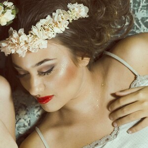 Clear floral crown, preseved flower crown , boho bride flower crown wedding , woodland wedding crown, pink flower wreath