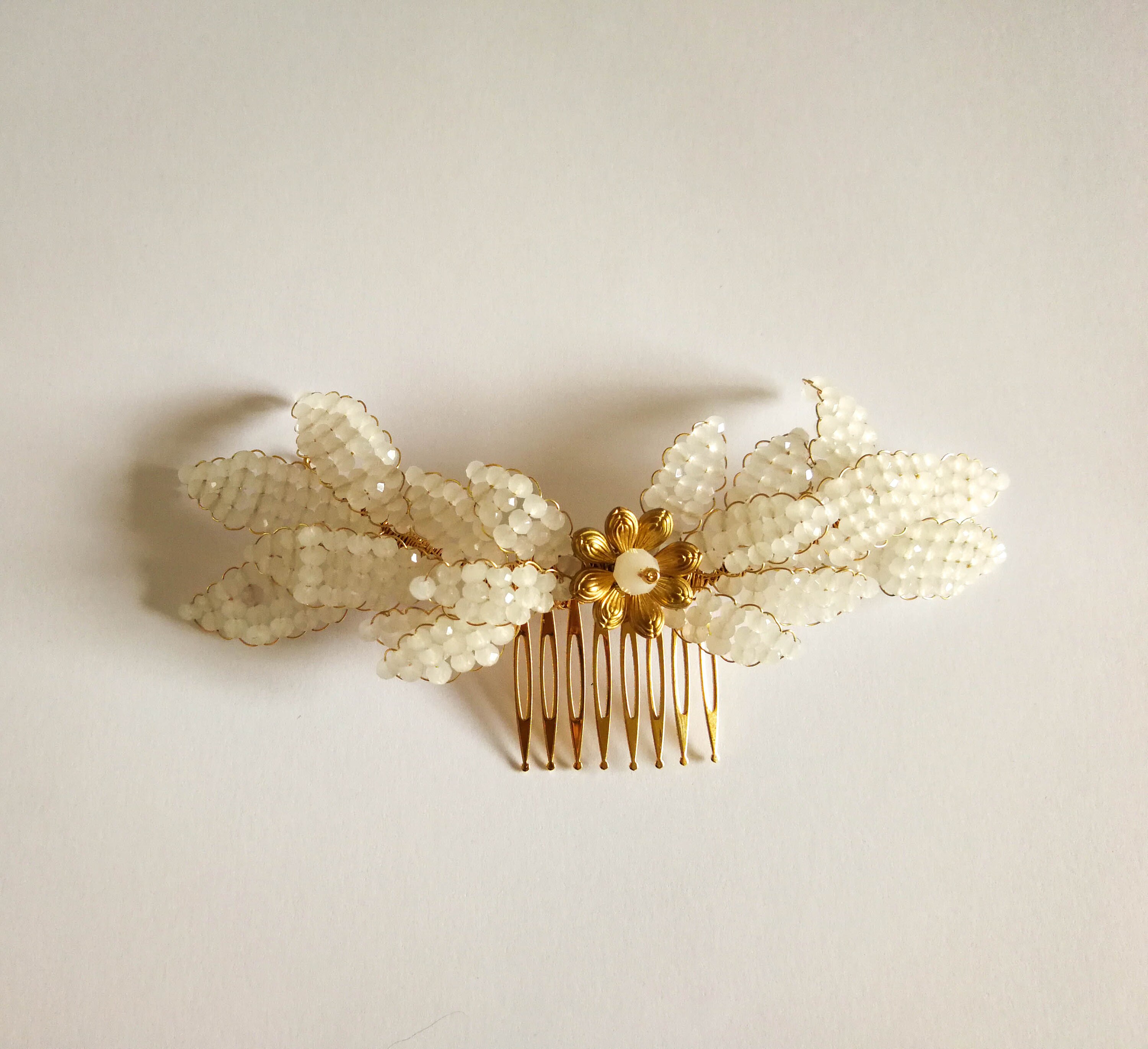 Romantic Floral Wedding Hair Comb Beaded Hair Piece Wedding Etsy Denmark